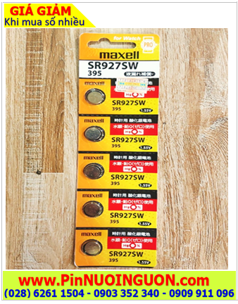 COMBO 01vỉ 5viên MAXELL SR927SW-Pin 395 Silver Oxide 1.55v chính hãng _Giá chỉ 129.000đ/ Vỉ 5viên